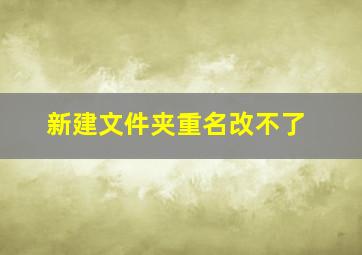 新建文件夹重名改不了