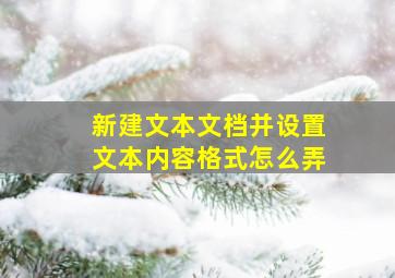 新建文本文档并设置文本内容格式怎么弄