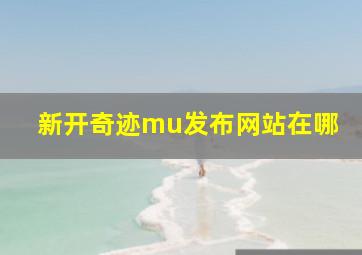 新开奇迹mu发布网站在哪