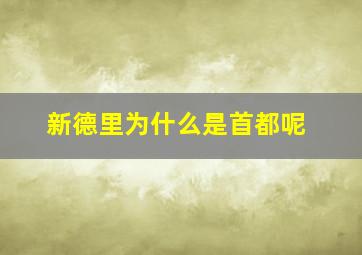 新德里为什么是首都呢