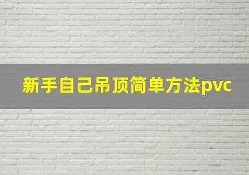 新手自己吊顶简单方法pvc