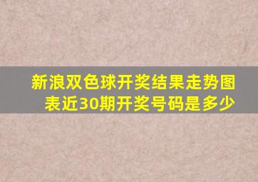 新浪双色球开奖结果走势图表近30期开奖号码是多少