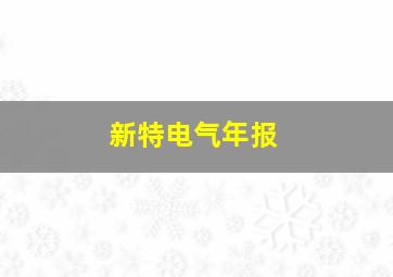 新特电气年报