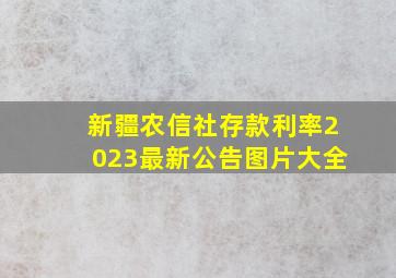 新疆农信社存款利率2023最新公告图片大全