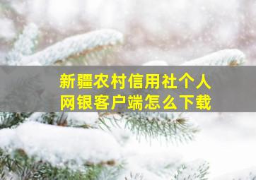 新疆农村信用社个人网银客户端怎么下载