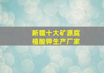 新疆十大矿源腐植酸钾生产厂家