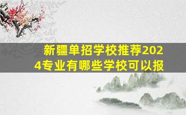 新疆单招学校推荐2024专业有哪些学校可以报