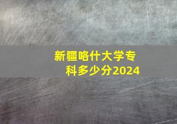 新疆咯什大学专科多少分2024