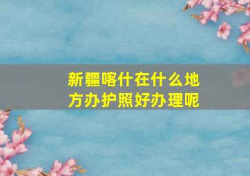 新疆喀什在什么地方办护照好办理呢