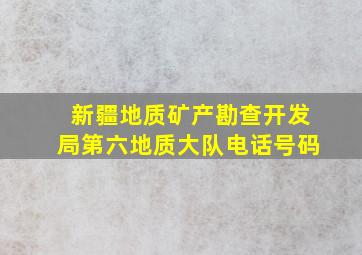 新疆地质矿产勘查开发局第六地质大队电话号码