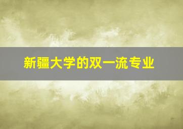 新疆大学的双一流专业