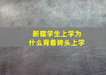 新疆学生上学为什么背着砖头上学