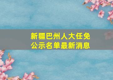 新疆巴州人大任免公示名单最新消息