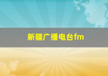 新疆广播电台fm