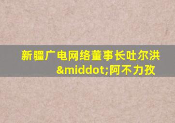 新疆广电网络董事长吐尔洪·阿不力孜