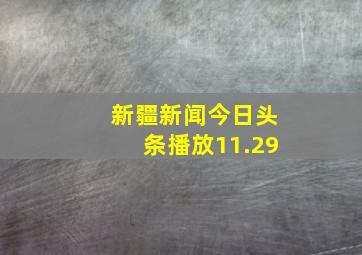 新疆新闻今日头条播放11.29