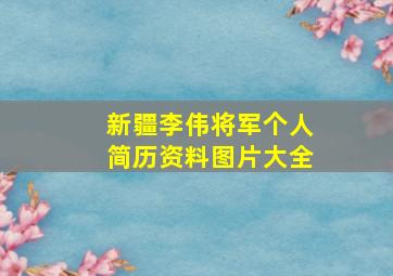 新疆李伟将军个人简历资料图片大全