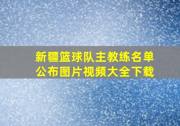 新疆篮球队主教练名单公布图片视频大全下载