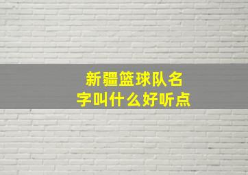 新疆篮球队名字叫什么好听点