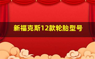 新福克斯12款轮胎型号