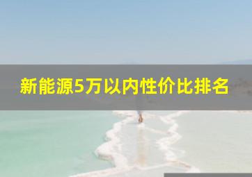 新能源5万以内性价比排名