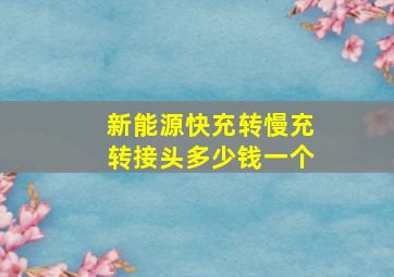 新能源快充转慢充转接头多少钱一个