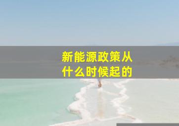 新能源政策从什么时候起的