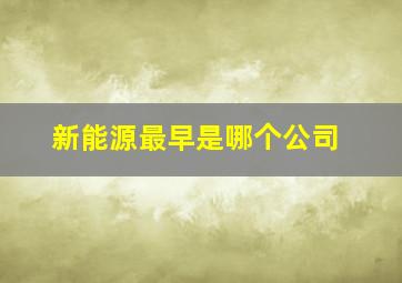 新能源最早是哪个公司