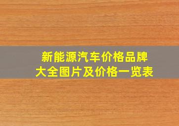 新能源汽车价格品牌大全图片及价格一览表