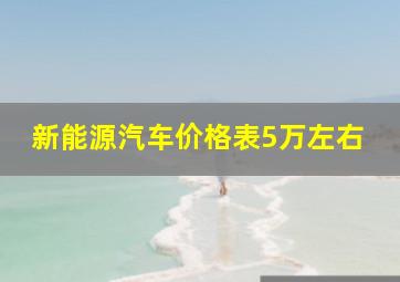 新能源汽车价格表5万左右