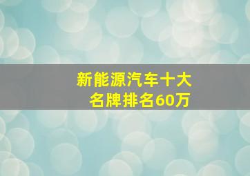 新能源汽车十大名牌排名60万