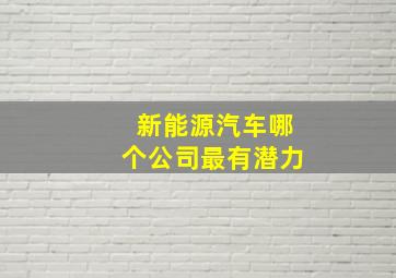 新能源汽车哪个公司最有潜力