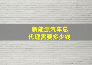 新能源汽车总代理需要多少钱