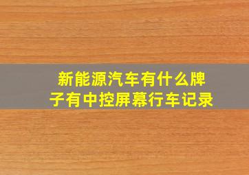 新能源汽车有什么牌子有中控屏幕行车记录