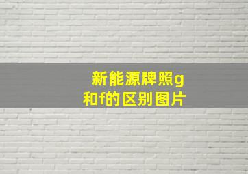 新能源牌照g和f的区别图片