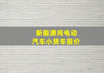 新能源纯电动汽车小货车报价