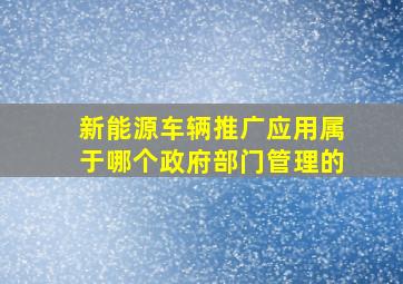 新能源车辆推广应用属于哪个政府部门管理的