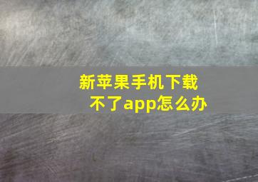 新苹果手机下载不了app怎么办