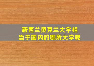 新西兰奥克兰大学相当于国内的哪所大学呢