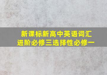 新课标新高中英语词汇进阶必修三选择性必修一