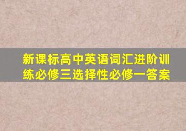 新课标高中英语词汇进阶训练必修三选择性必修一答案