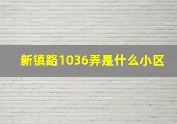 新镇路1036弄是什么小区