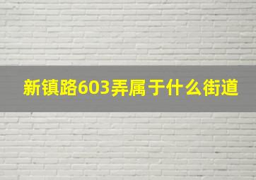 新镇路603弄属于什么街道