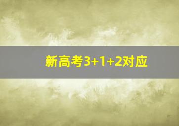 新高考3+1+2对应