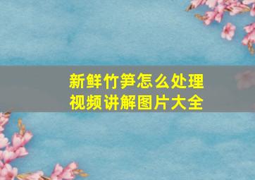 新鲜竹笋怎么处理视频讲解图片大全