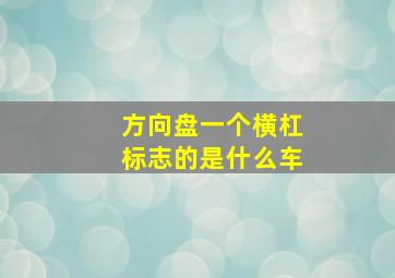 方向盘一个横杠标志的是什么车