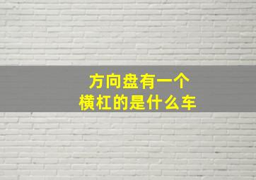 方向盘有一个横杠的是什么车