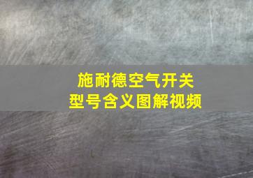 施耐德空气开关型号含义图解视频