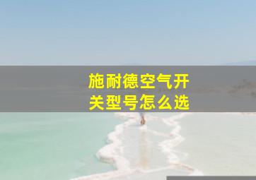 施耐德空气开关型号怎么选