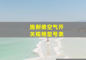 施耐德空气开关规格型号表